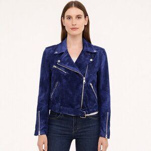 Genuine Suede Leather Moto Jacket